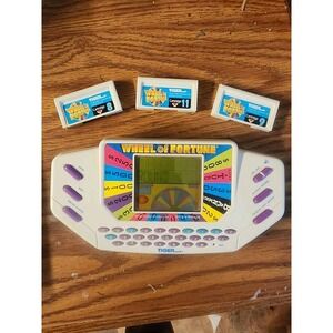 Vintage 1995 Tiger Electronics Wheel Of Fortune Handheld Game & Cartridges Works